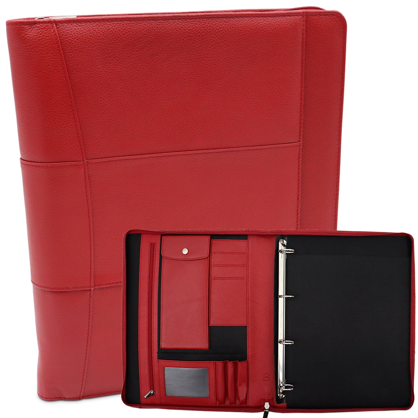 Leren Schrijfmap - Conferentiemap - Documentenmap A4 - Tablethoes & Laptopsleeve - Uitneembare Ringband