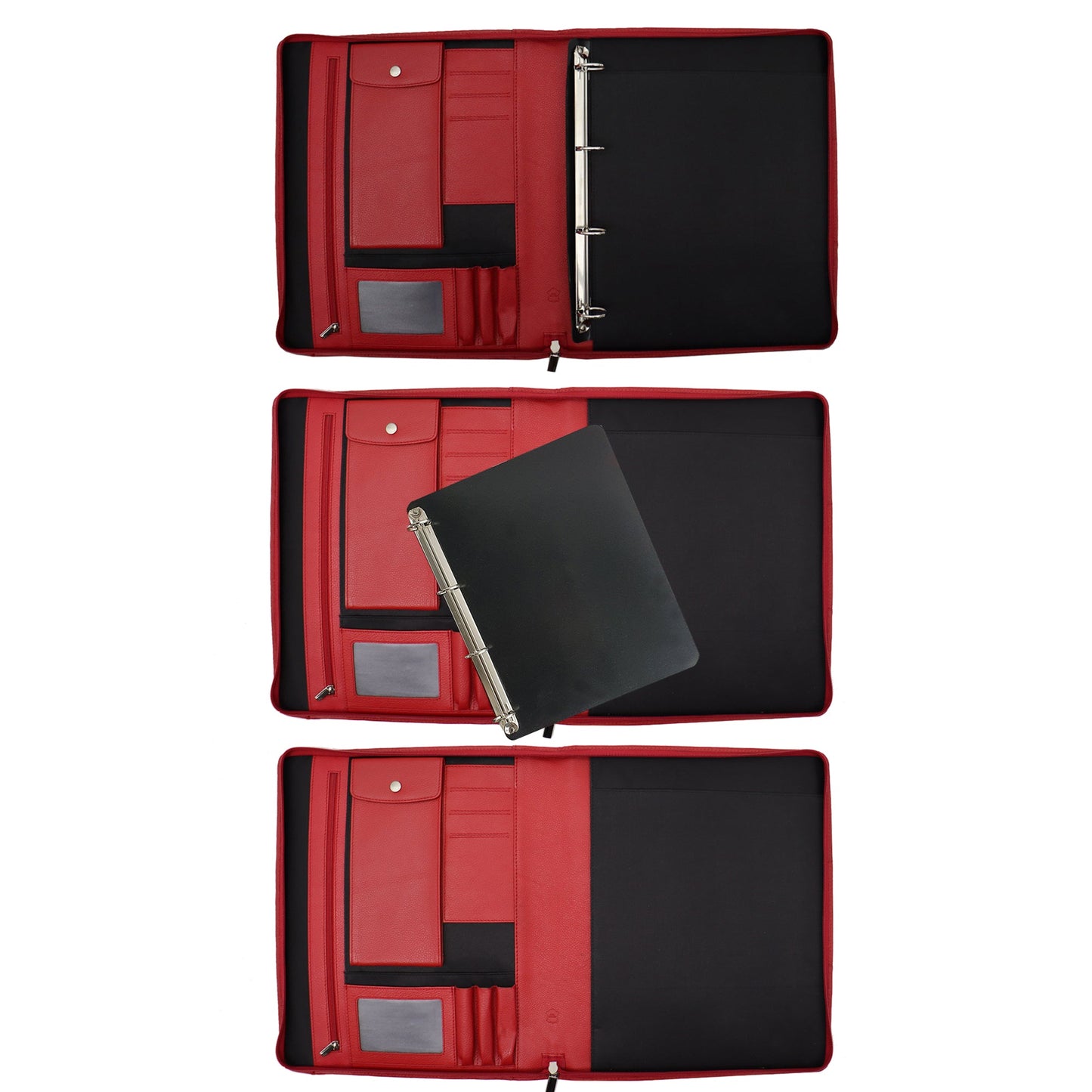 Leren Schrijfmap - Conferentiemap - Documentenmap A4 - Tablethoes & Laptopsleeve - Uitneembare Ringband
